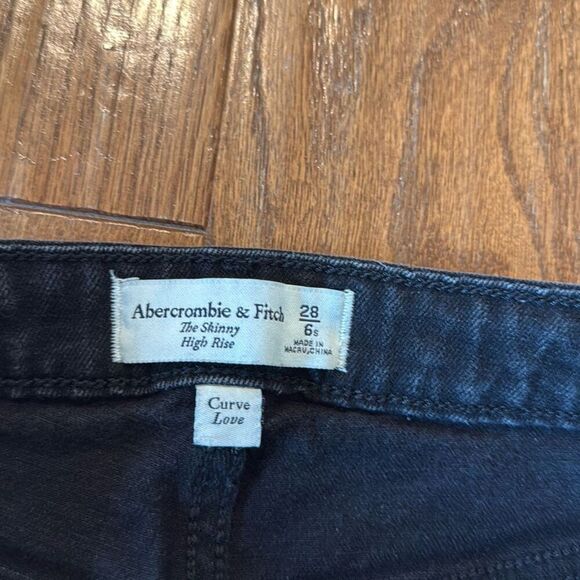 Abercrombie & Fitch the high rise skinny curvy black wash jeans 6 short - Picture 5 of 11